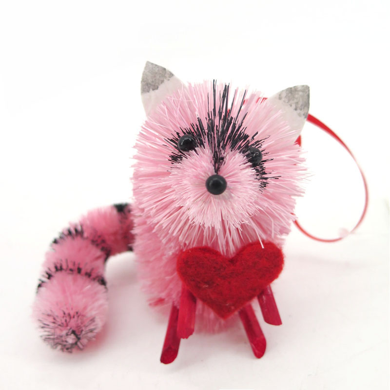 Valentine's Day Sisal Material Pink Animals Decoration Pendant