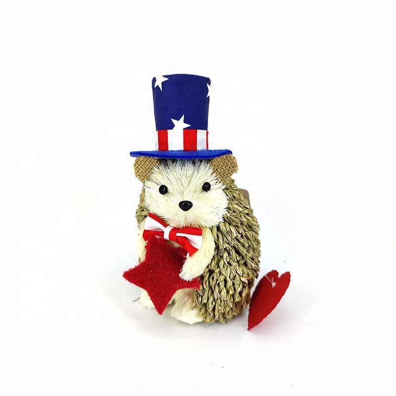 July Of 4th Table Top Patriotic Animal Decorations Hedgehog