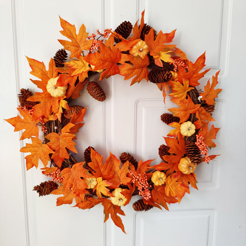 Thanksgiving Day Home Fall Harvest Decoration Wreath