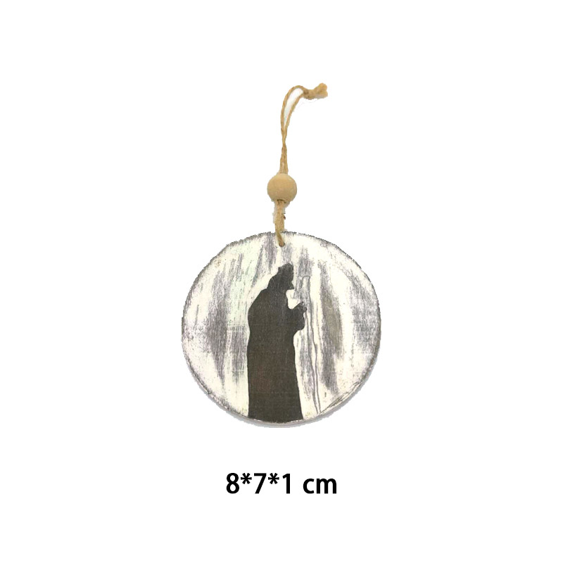 Wall Hanging Pine Wooden Round Pendant Ornament Decor