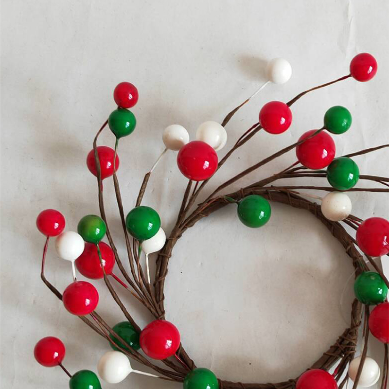 Green White Red Berries Decoation Christmas Candle Ring