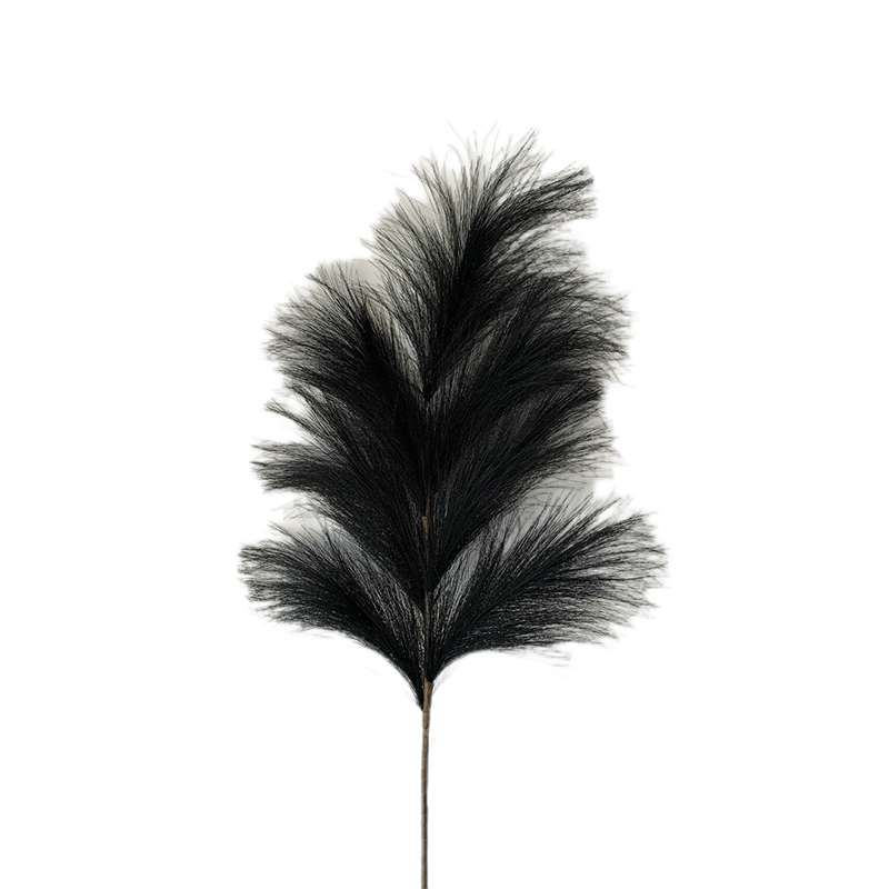 Black Color Artificial Pampas Dried Grass Decor