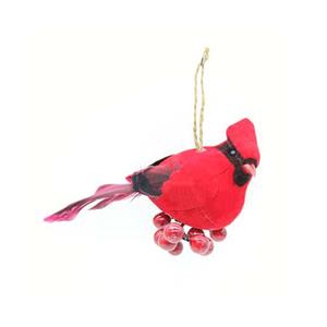 Adornos de decoración de pájaros de plumas rojas artificiales