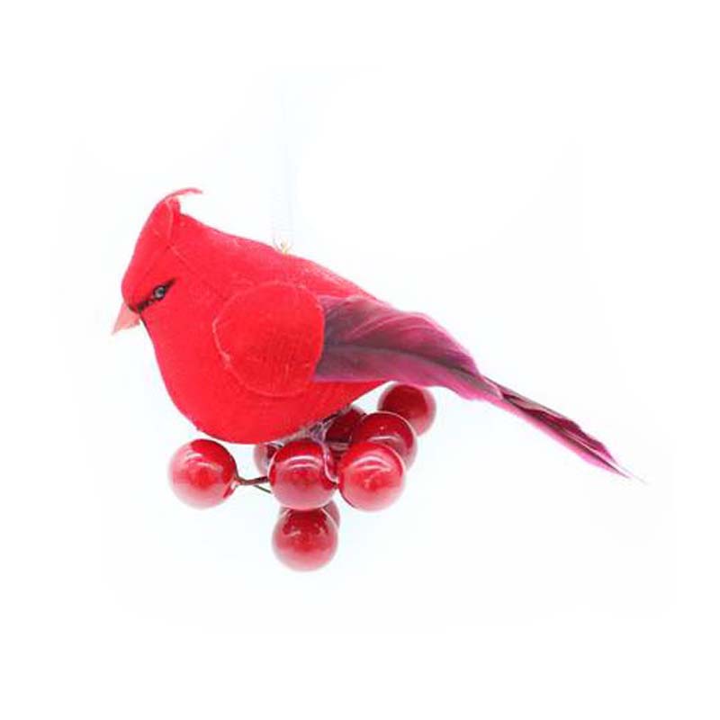 Artificial Red Feather Bird Decoration Ornaments