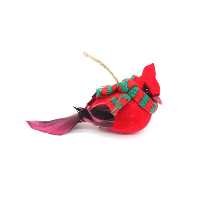 Artificial Red Feather Bird Decoration Ornaments