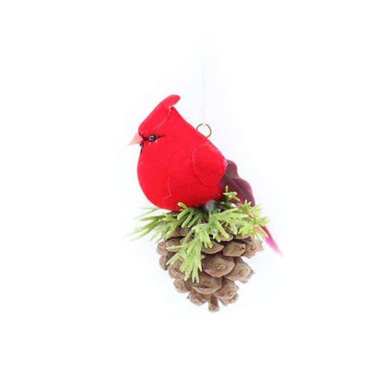 Artificial Red Feather Bird Decoration Ornaments