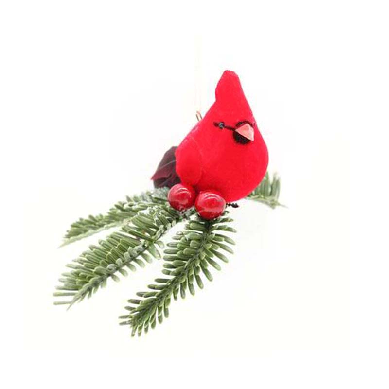 Artificial Red Feather Bird Decoration Ornaments