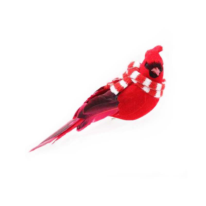 Artificial Red Feather Bird Decoration Ornaments