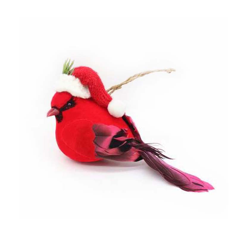 Artificial Red Feather Bird Decoration Ornaments