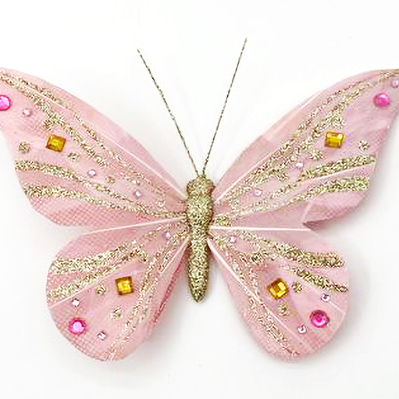 Handmade Artificial Pink Decoration Butterfly