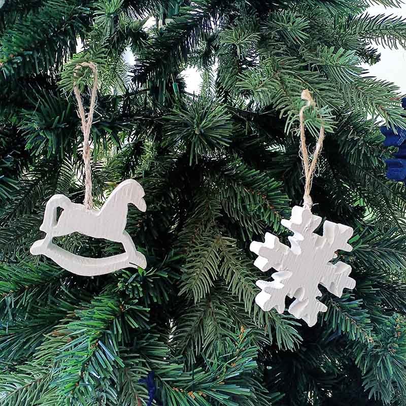 Christmas Tree Ornament Small Lovely Pendants 3D Wooden Snowflakes