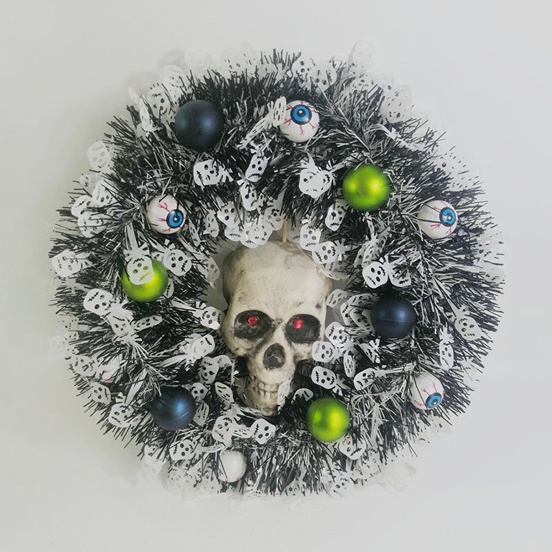 Halloween Thriller Skeleton Decor Ghost Festival Wall Hanging Wreath