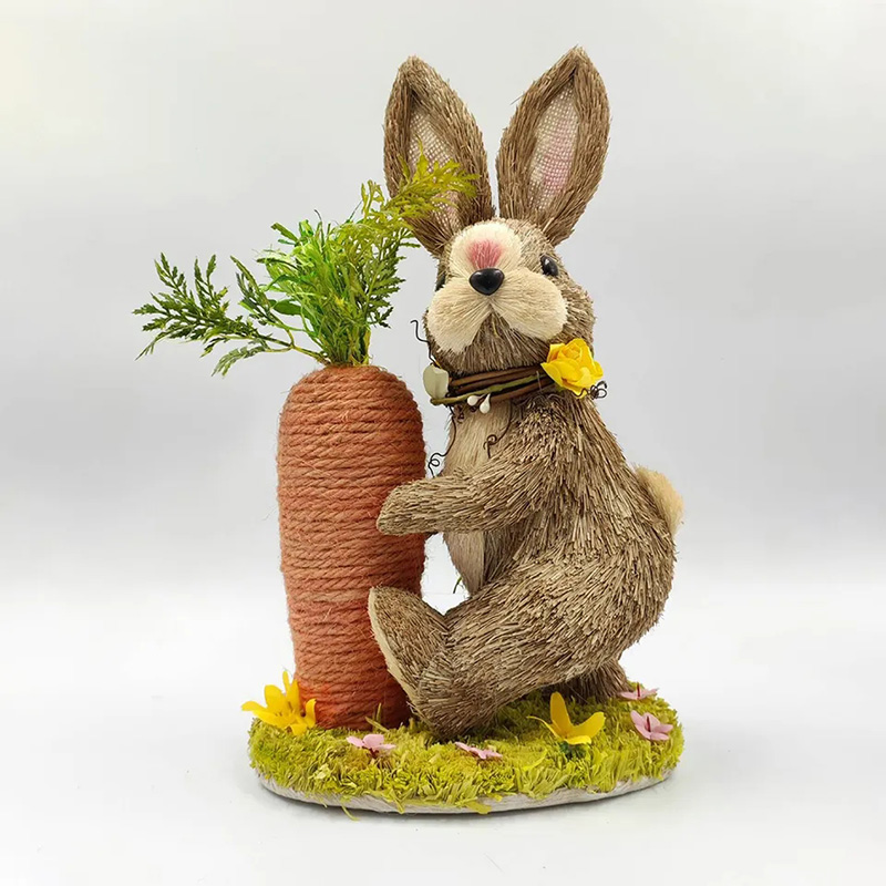 Easter Festival Holiday Supplies Decor Straw Bunnies