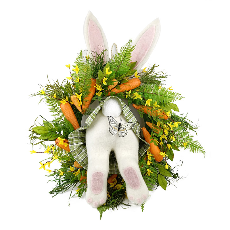 Easter Home Door Decoration Bunny Butt And Ears Artificial Wreath