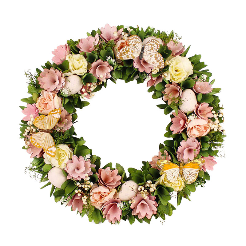 Easter Decorations Artificial Flower Eggs Wreath
