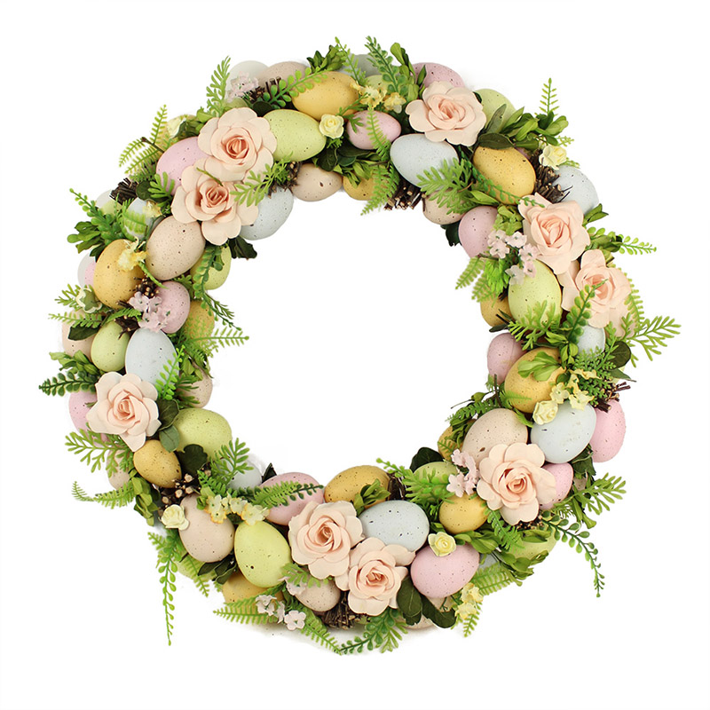 Easter Decorations Artificial Flower Eggs Wreath
