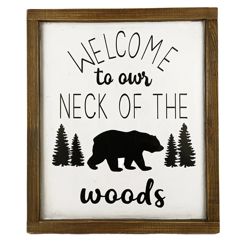 Welcome wooden sign decor