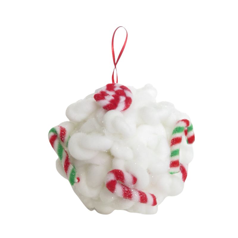 Christmas White Wreath Candy Cane Decoration