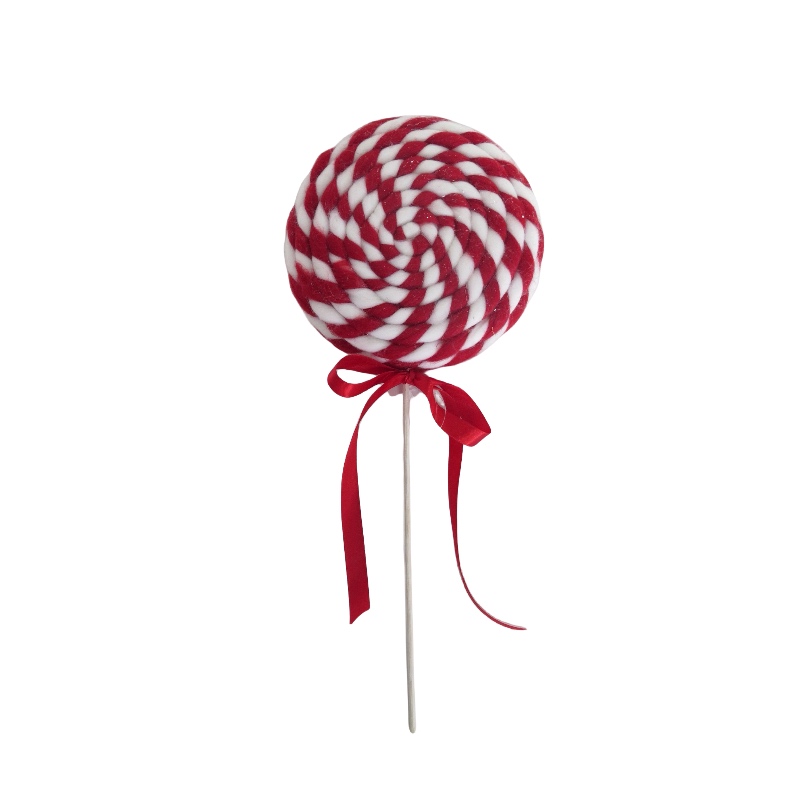 Christmas Candy Cane Felt Pick Red & White