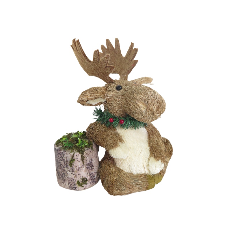 Sisal Christmas Moose Decoration