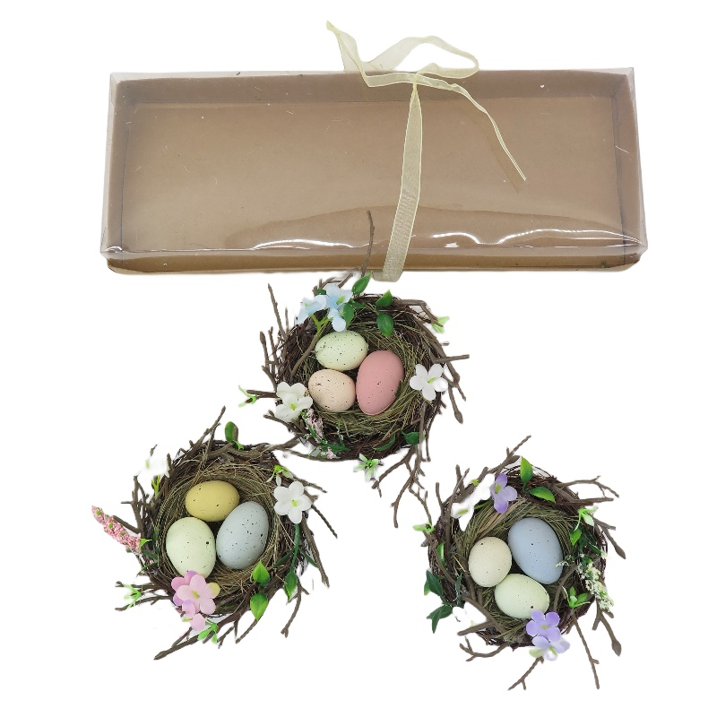 Easter Egg Nest Decor Set of 3