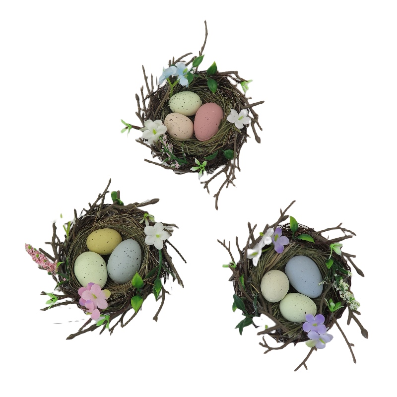 Easter Egg Nest Decor Set of 3