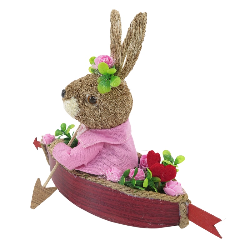 Valentine's Day Sisal Easter Bunnies Table Decoration for Home