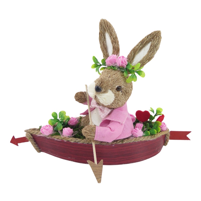 Valentine's Day Sisal Easter Bunnies Table Decoration for Home
