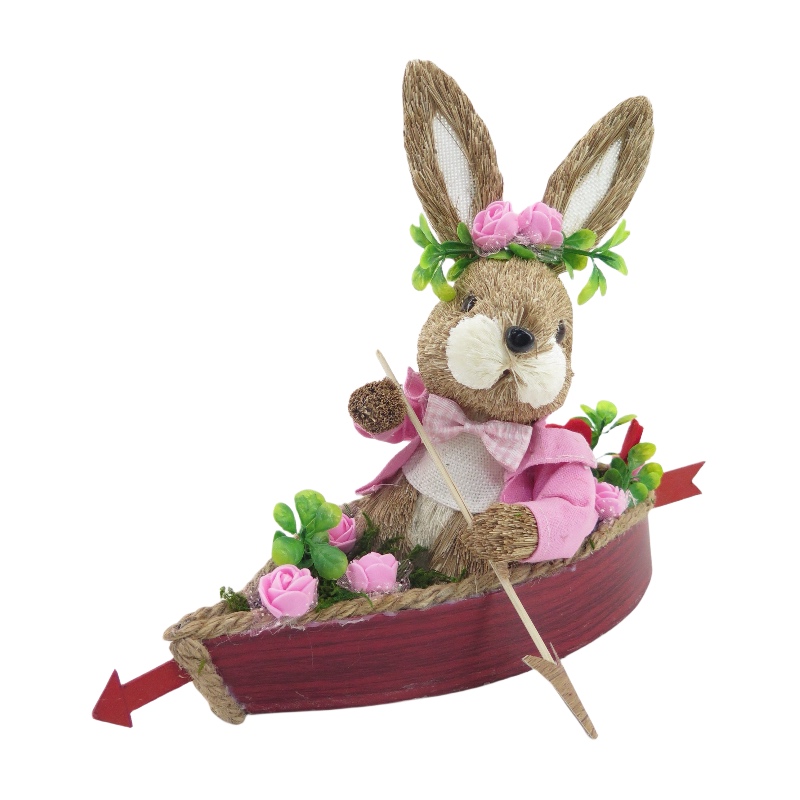 Valentine's Day Sisal Easter Bunnies Table Decoration for Home