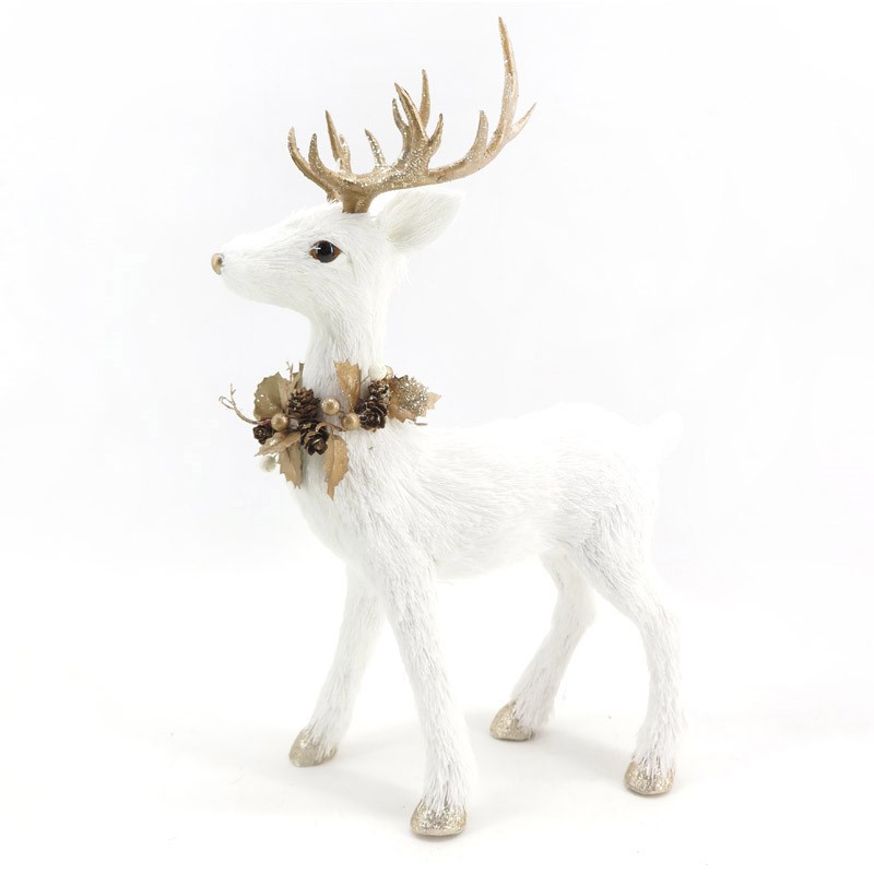 Christmas Decoration White Deer Decor Ornaments