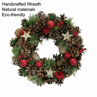 Artificial Natural Pine Cone Christmas Door Wreath Decoration