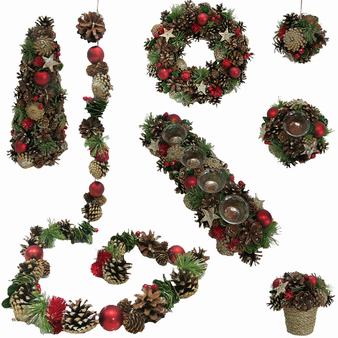 Artificial Natural Pine Cone Christmas Door Wreath Decoration