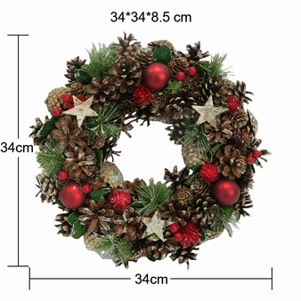 Artificial Natural Pine Cone Christmas Door Wreath Decoration