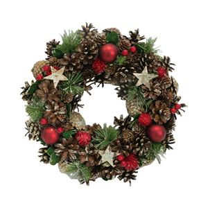 Artificial Natural Pine Cone Christmas Door Wreath Decoration