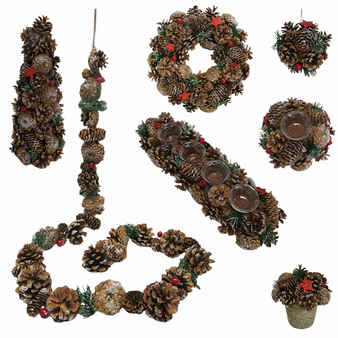 New Design Artificial Natural Pine Cone Wreath