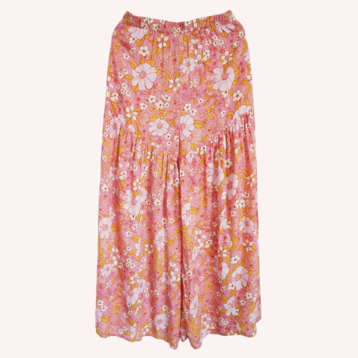 Ladies Summer Floral Wide Leg Pants