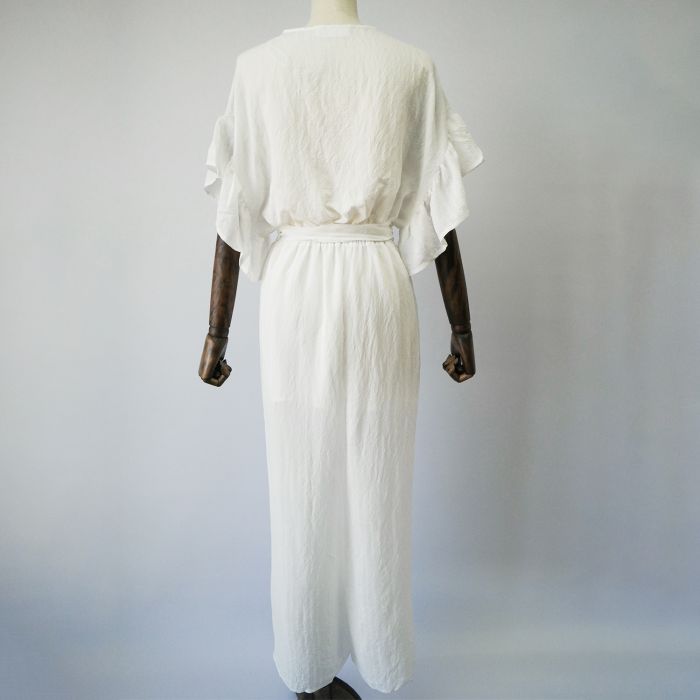 Ladies Ruffle Sleeve Wide Leg Jumpsuit