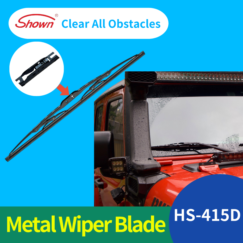 Metal frame windshield wiper blades