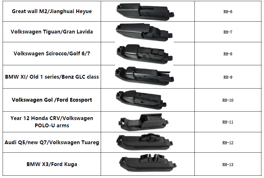 Rear wiper blade with multi-fit adapters