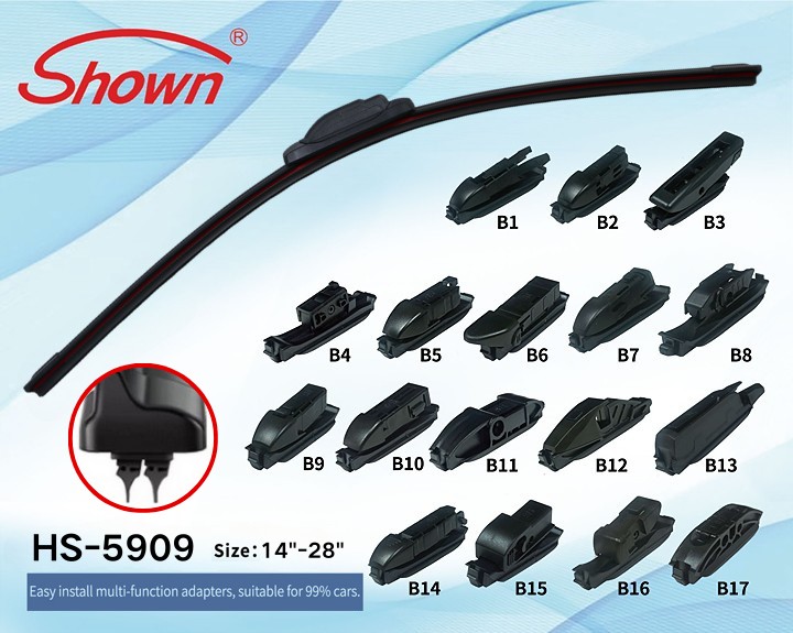 Dual Wiper Blade with Multi-fit Adapters