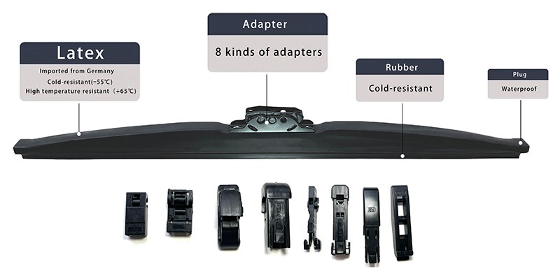 Superior multi-fit winter snow wiper blade