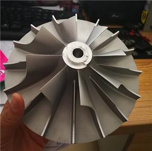 High precision machined CNC aluminium compressor wheel