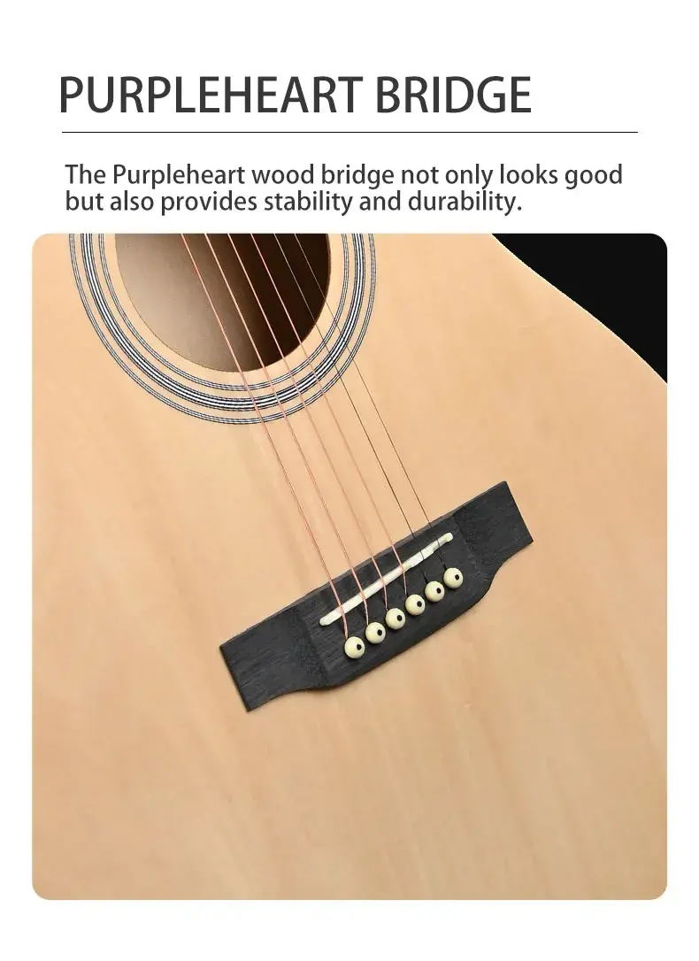 wholesale nature color basswood beginner acoustic guitar