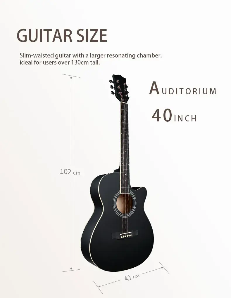 40 inch auditorium cutaway guitar