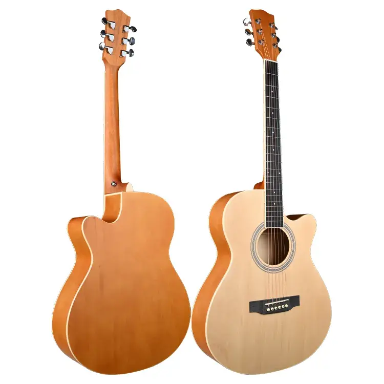 wholesale nature color basswood beginner acoustic guitar