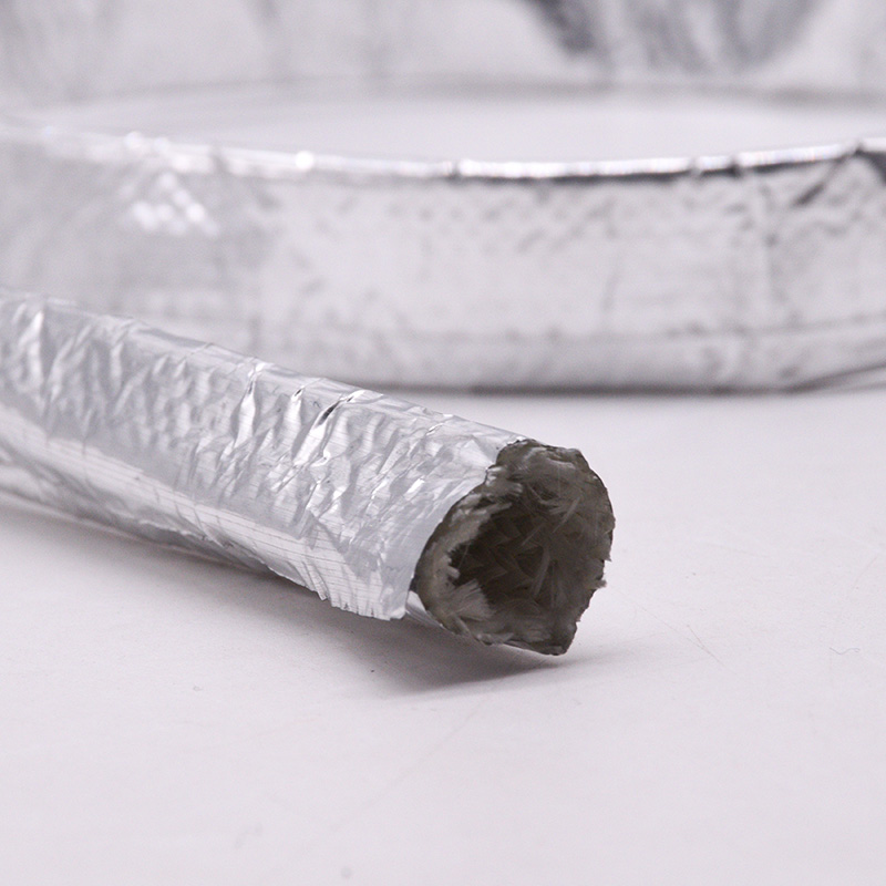 Manga de cable de fibra de vidrio resistente al calor de papel de aluminio