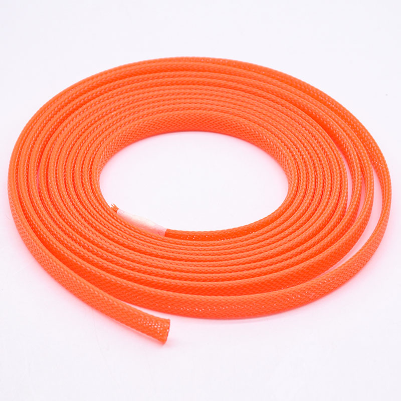 Orange Braided Mesh Cable Sleeving
