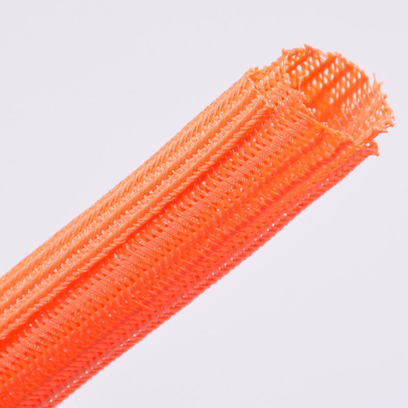 Manchon de câble en fil tressé orange fendu