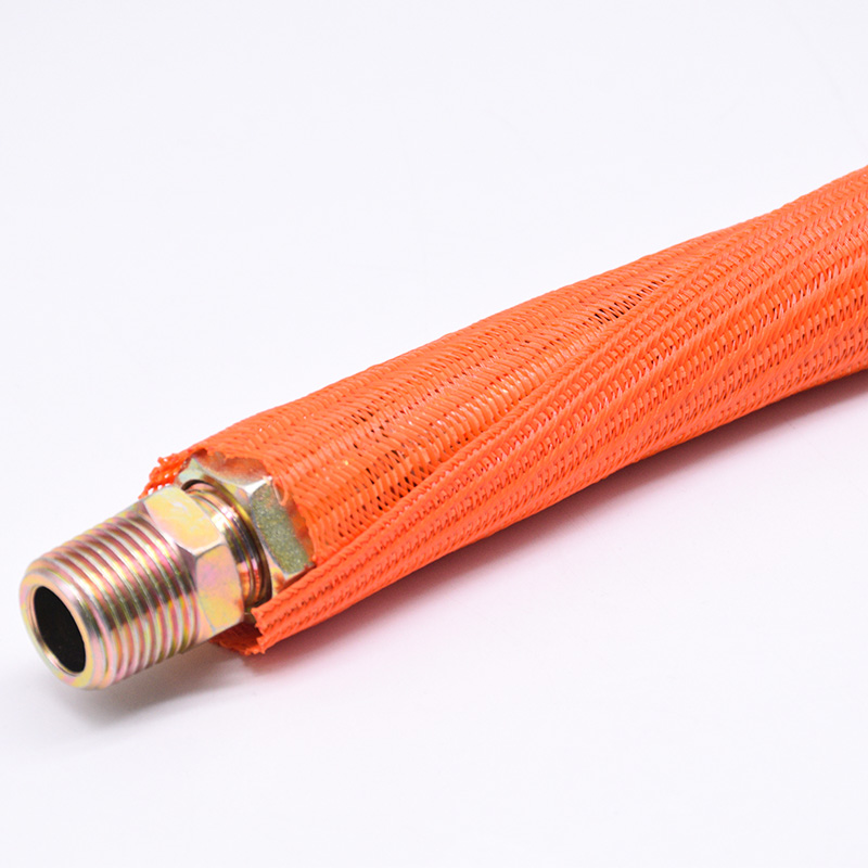 Manga de cable de telar de alambre trenzado dividido naranja