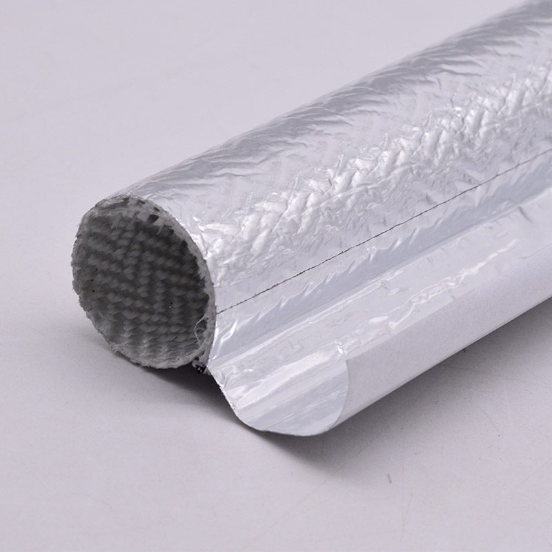 Folha de alumínio Fibra de vidro à prova de calor Manga de cabo de fio dividido
